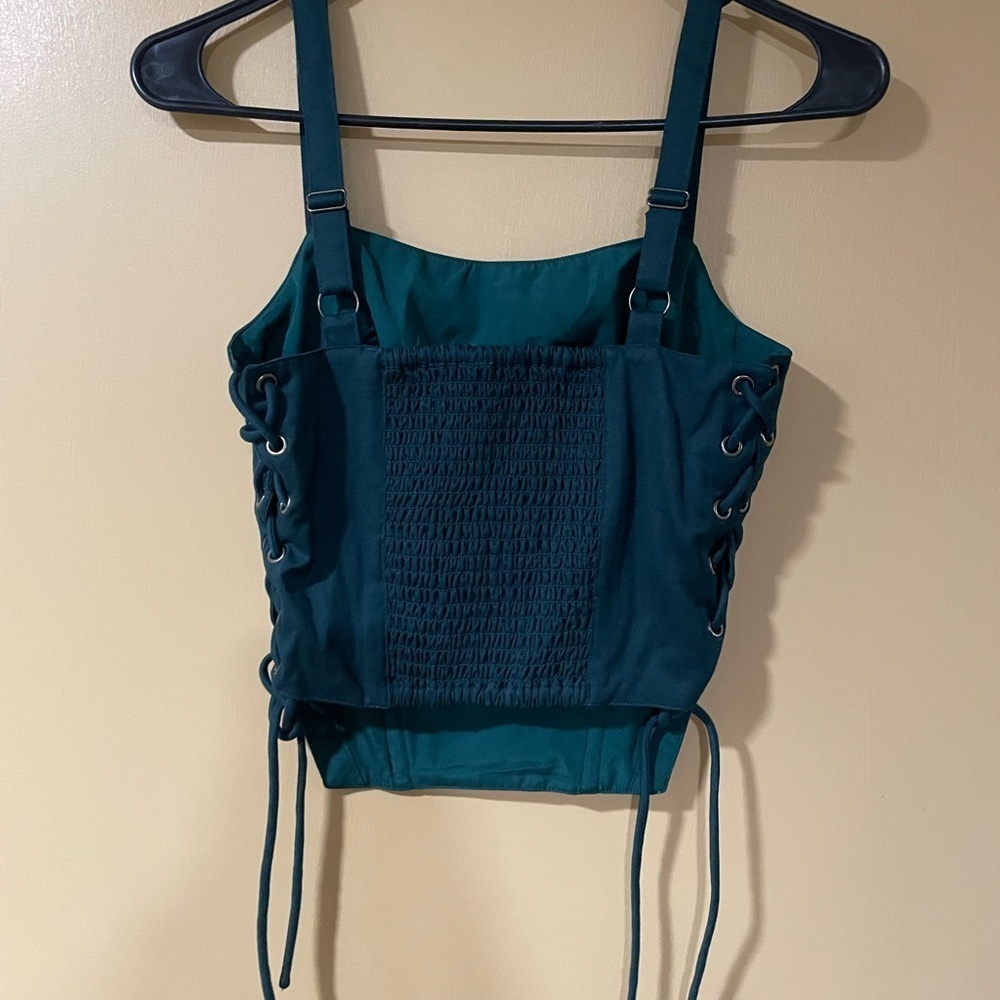 NWT The Drop Elegant Teal Corset Crop Top - Picture 5 of 13